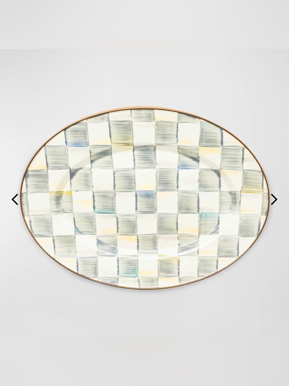 Mackenzie-Childs Sterling Check Medium Oval Platter